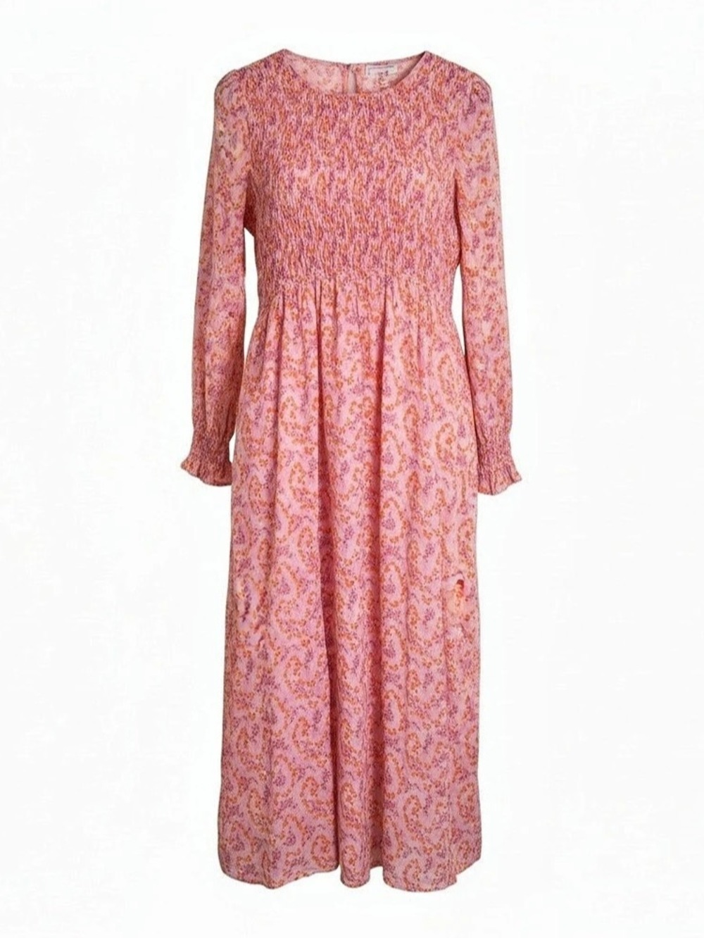 Banjanan Floral Long Sleeve Maxi Dress in Pink & Orange Size XXL